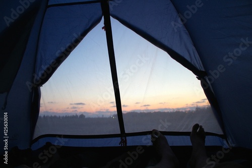 Tent View at Sunset 