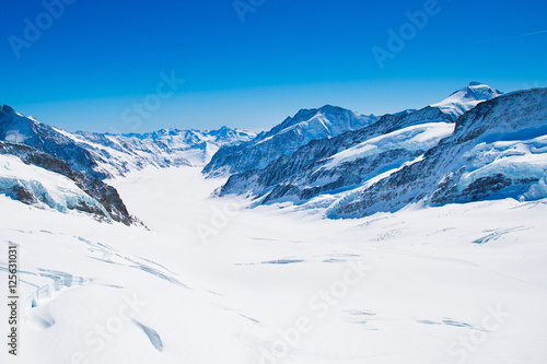 Aerial view of the Alps mountains in Switzerland