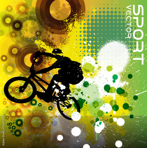 Boy jumping with bmx bike vector