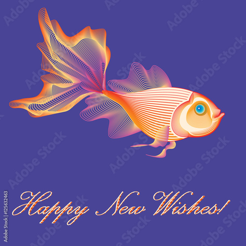 Goldfish symbolizing wealth and good luck. For letters of congratulations and greetings cards (ID: 125632463)