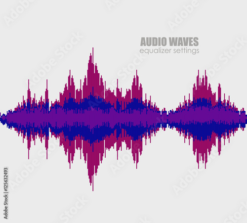 Set sound waves . Audio equalizer technology  pulse musical. Cover for the album or music track. Vector illustration eps10