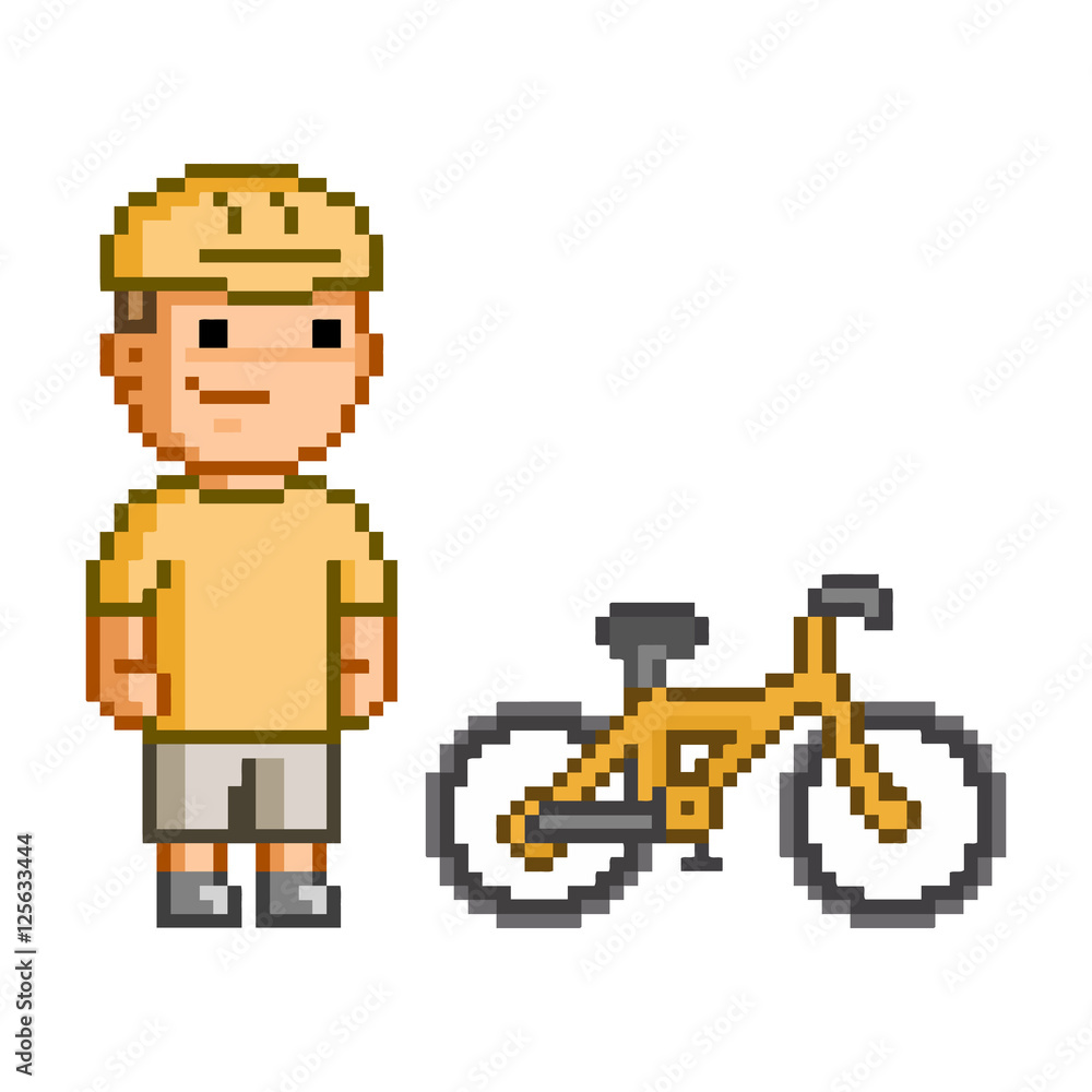 Vector pixel cyclist for games