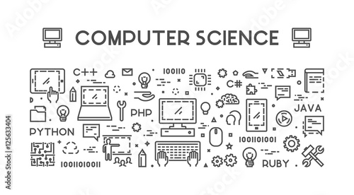 Line concept for computer science.