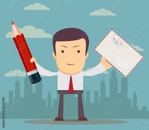 funny cartoon office worker