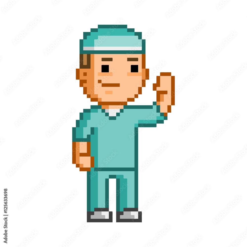 Vector 8 bit pixel surgeon for design Vector 8 bit pixel surgeon for design