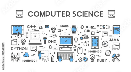 Line web concept for computer science