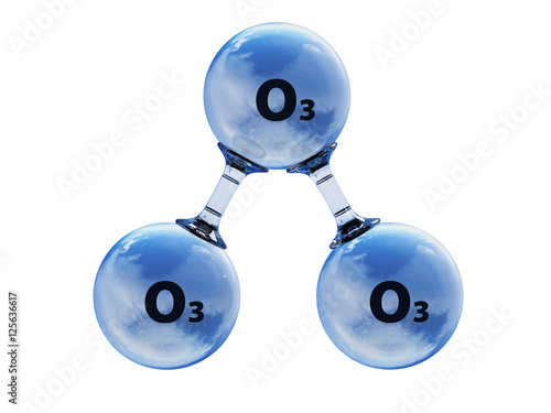 Illustration of model  ozone molecule photo