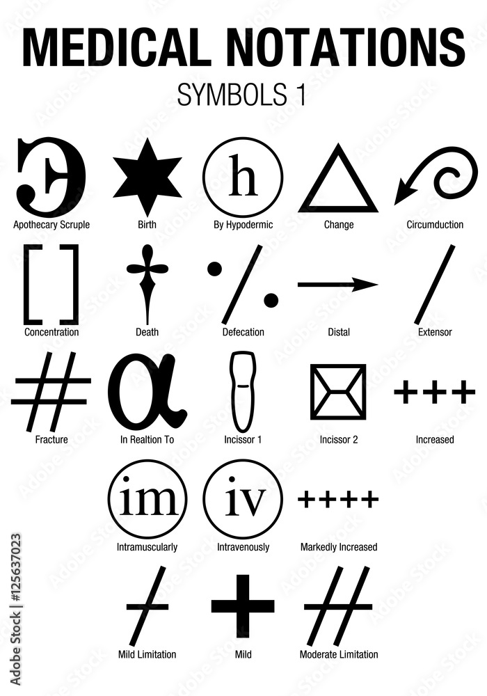 Set of Medical Notations in white background Vector image Stock Vector Adobe Stock