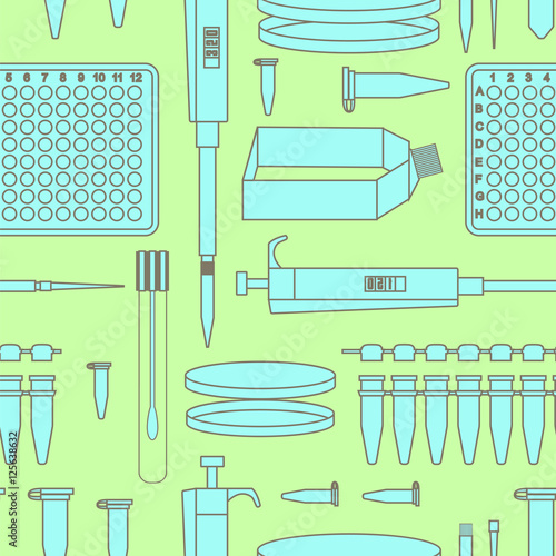pcr lab equipment seamless pattern