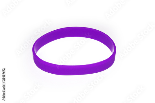 Purple rubber bracelet. Silicone fashion round social wear