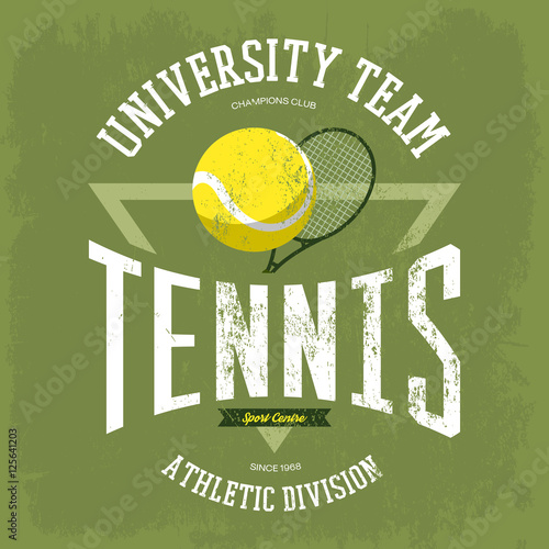 Racket with tennis ball for t-shirt logo