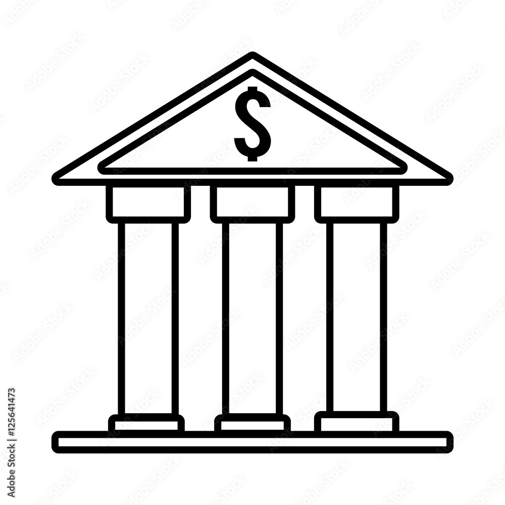 bank building isolated icon vector illustration design