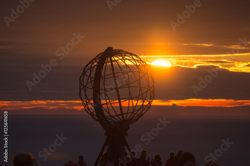 Midnight Sun at the North Cape globe, Nordkapp 