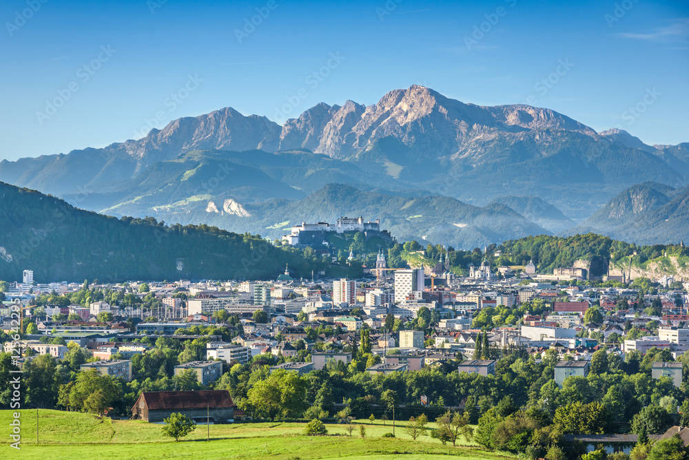 Great view over Salzburg from Maria Plain, Salzburg, Austria