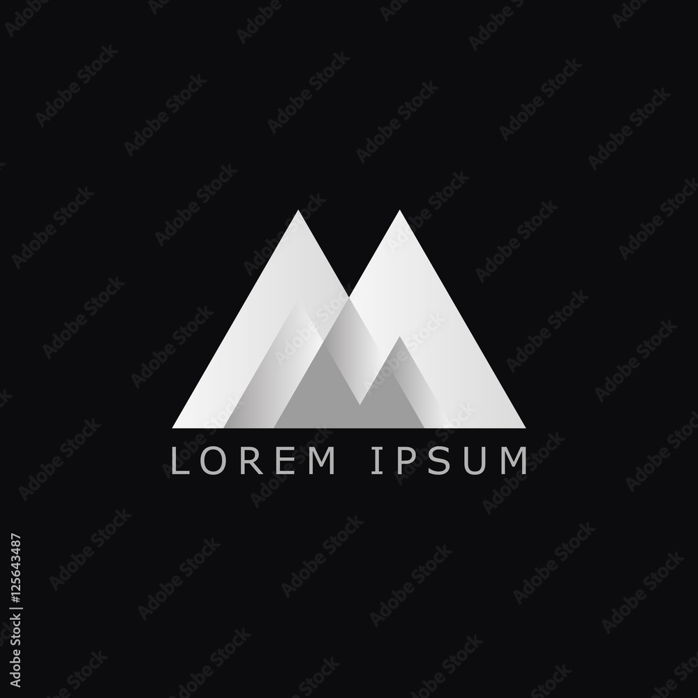 Fototapeta premium grey pyramids logo