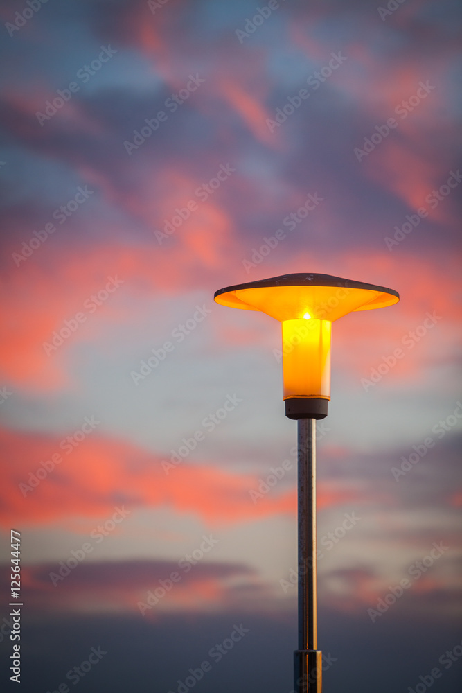 Street lamp at sunset Street lamp at sunset
