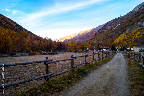 colorful mountain landscapes, fall colors, mountains, sky and water