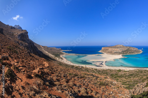 Balos Lagoon and Gramvousa Island in Hania, Crete.