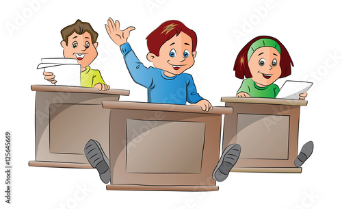 Kids in School, illustration