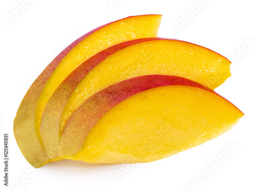 mango slices isolated on the white background