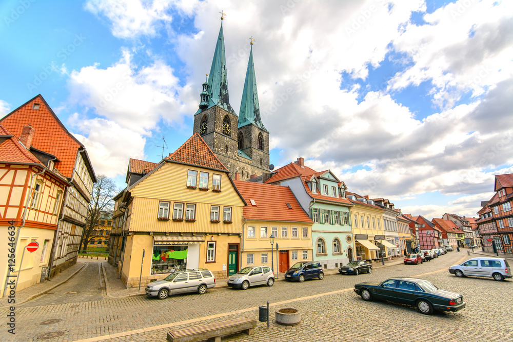 traditional village of quedlinburg, germany traditional village of quedlinburg, germany