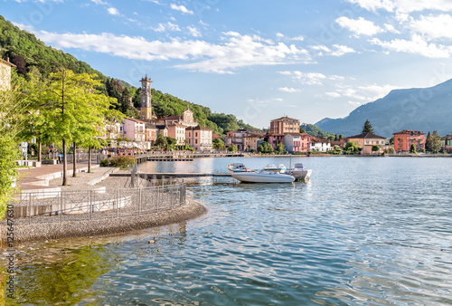 Porto Ceresio is a comune on Lake Lugano in the province of Varese in the italian region Lombardy, Italy photo