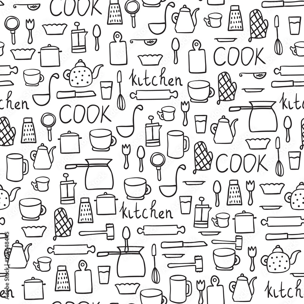 Doodles seamless pattern vector set. Doodles seamless pattern vector set.
