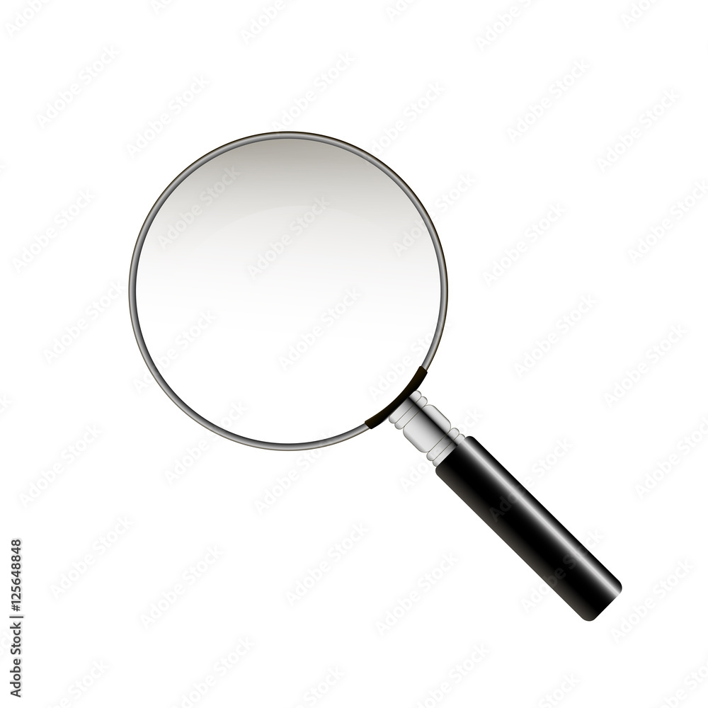 Realistic magnifying glass isolated on white background vector illustration Realistic magnifying glass isolated on white background vector illustration