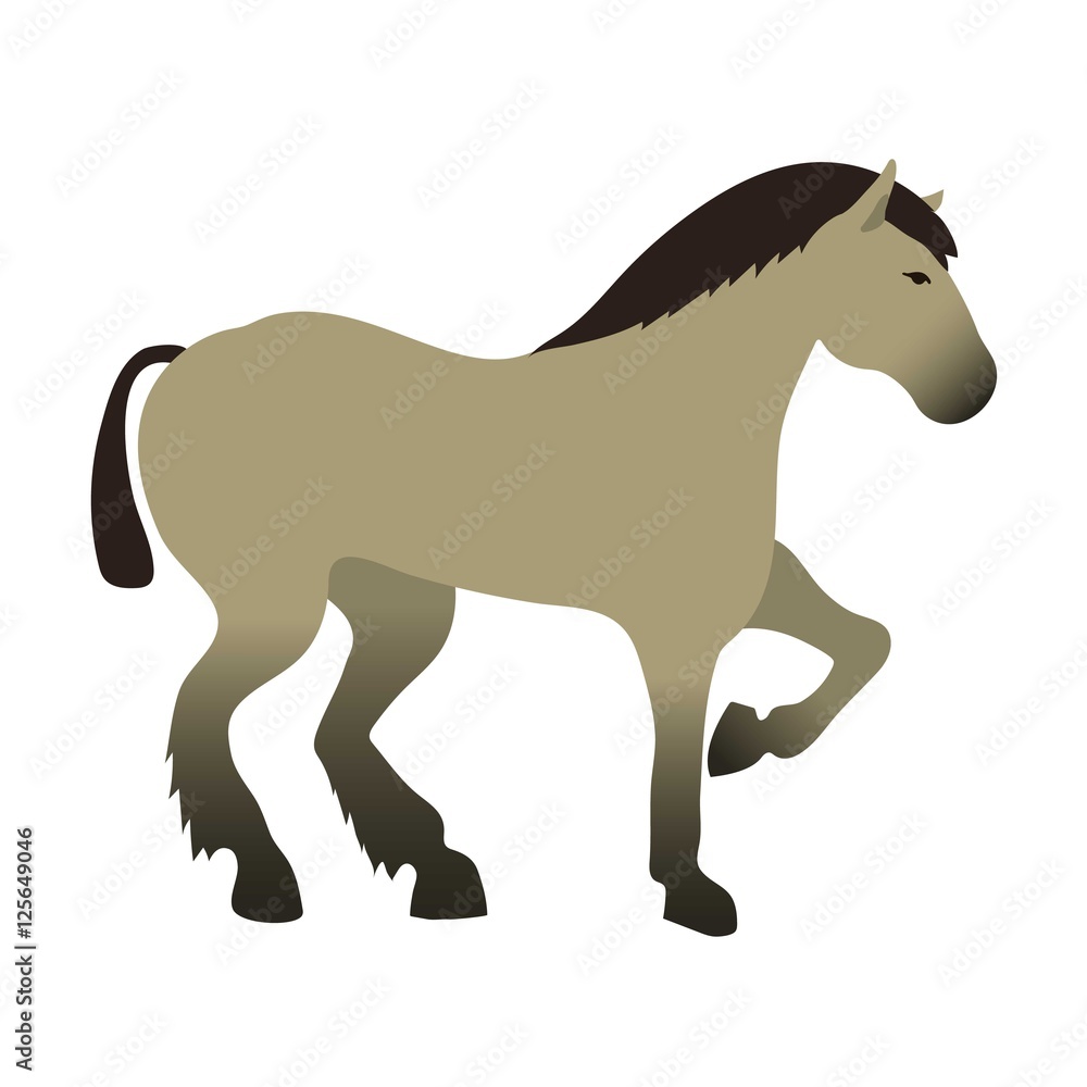 Horse vector isolated animal.