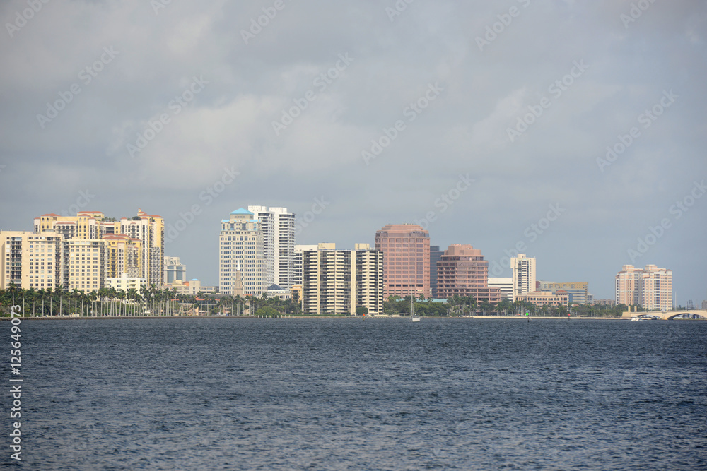 West Palm Beach Skyline by the sea, Palm Beach, Florida, USA. West Palm Beach Skyline by the sea, Palm Beach, Florida, USA.