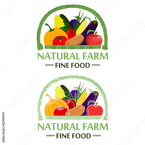 Natural farm food in the basket. 