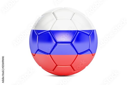 soccer ball with flag of Russia  3D rendering