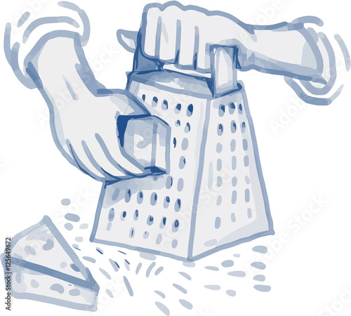 Handheld Cheese Grater Grating Watercolor