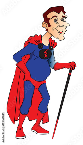 Vector of superhero with stick.