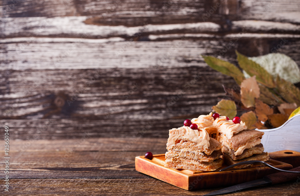 Fototapeta premium Homemade pumpkin pancake cake