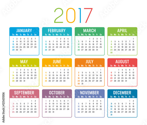 Calendar 2017 vector template