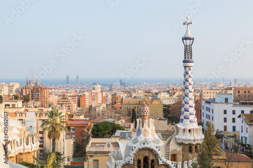 Barcelona cityscape seen from park Guell