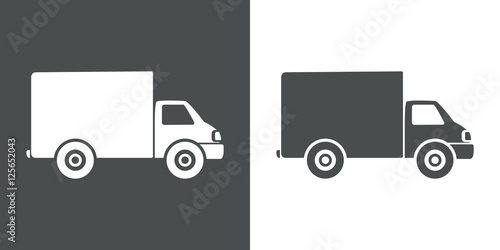 Icono plano camineta gris y blanco