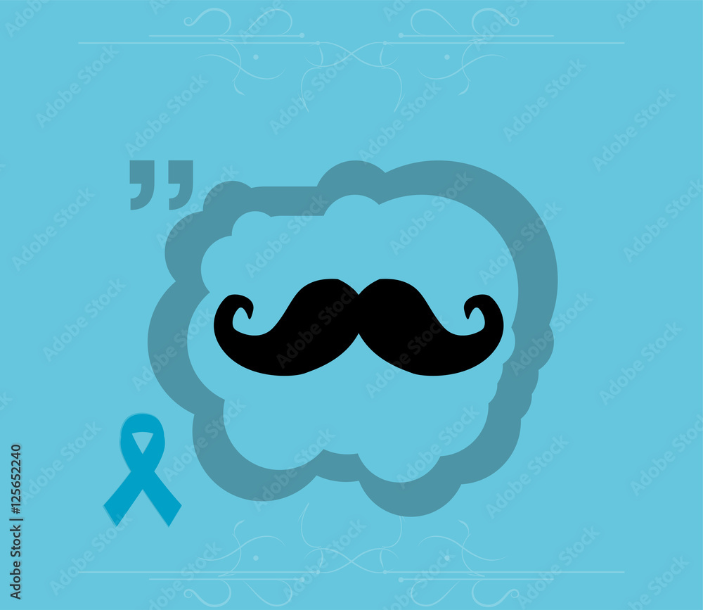 black mustache and blue prostate cancer awareness on blue background black mustache and blue prostate cancer awareness on blue background