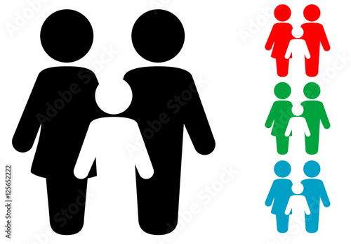 Icono plano familia varios colores