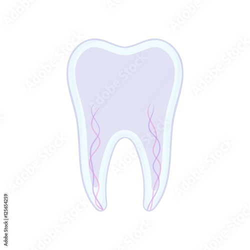 Tooth nerve icon. Cartoon illustration of tooth nerve vector icon for web design