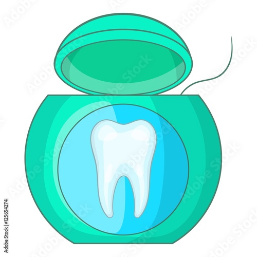 Dental floss icon. Cartoon illustration of dental floss vector icon for web design