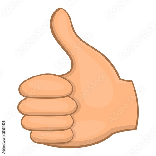 Hand showing thumbs up icon. Cartoon illustration of thumbs up vector icon for web design