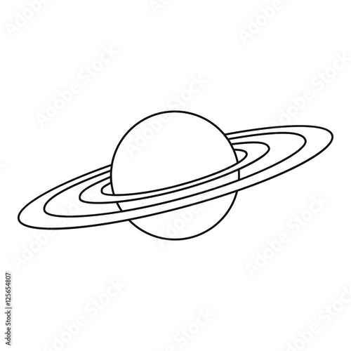 Saturn planet icon. Outline illustration of Saturn planet vector icon for web