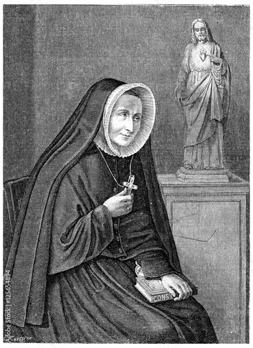 Vászonkép Ms. Barat, vintage engraving.