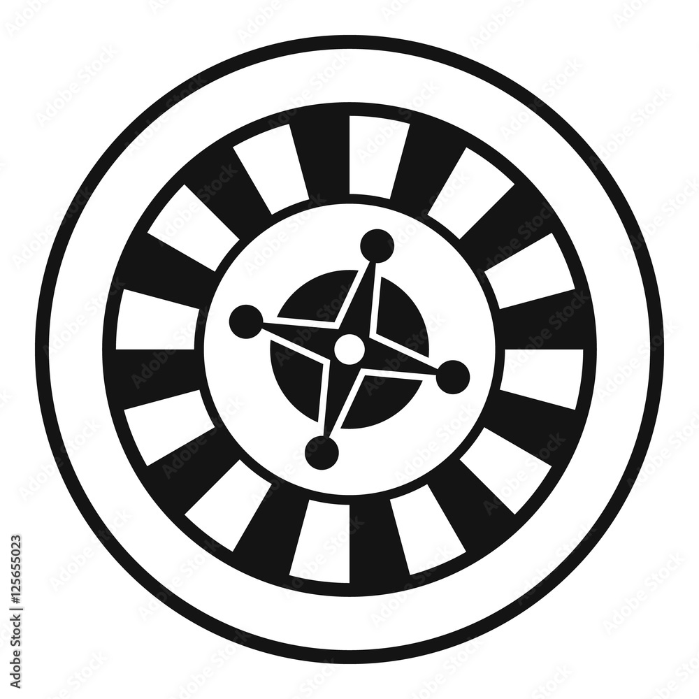 Casino gambling roulette icon. Simple illustration of casino roulette vector icon for web Casino gambling roulette icon. Simple illustration of casino roulette vector icon for web