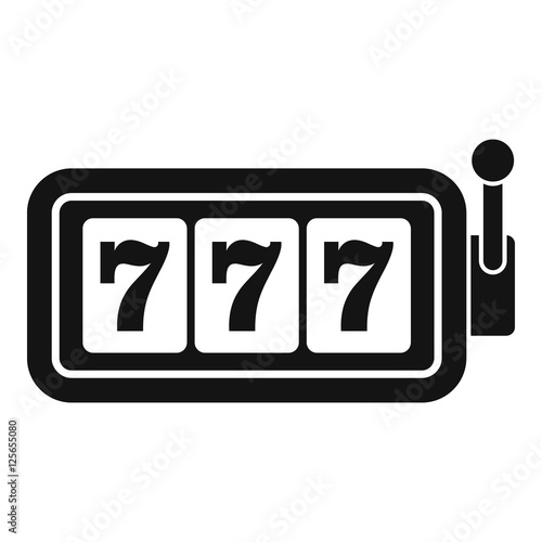 Lucky seven on slot machine icon. Simple illustration of lucky seven on slot machine vector icon for web