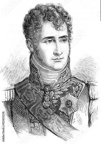 Obraz na plátně Jerome Bonaparte, vintage engraving.