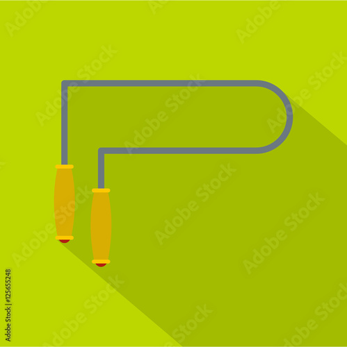 Jump rope icon. Flat illustration of jump rope vector icon for web isolated on green background