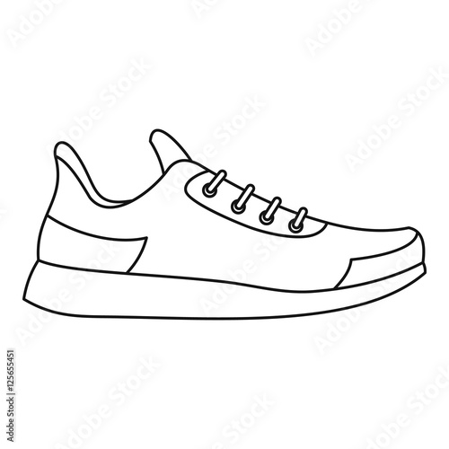 Athletic shoe icon. Outline illustration of athletic shoe vector icon for web